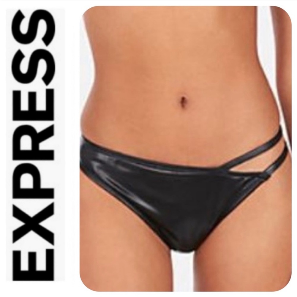 NEW Express Faux Leather Bikini Swim Bottom